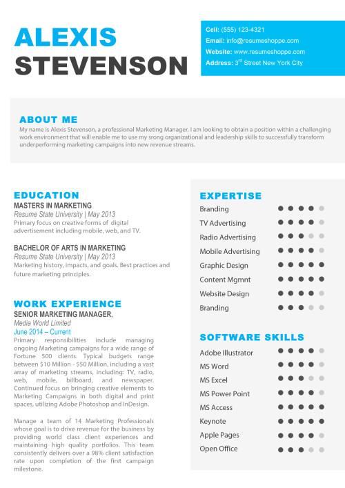 Macbook pro resume template