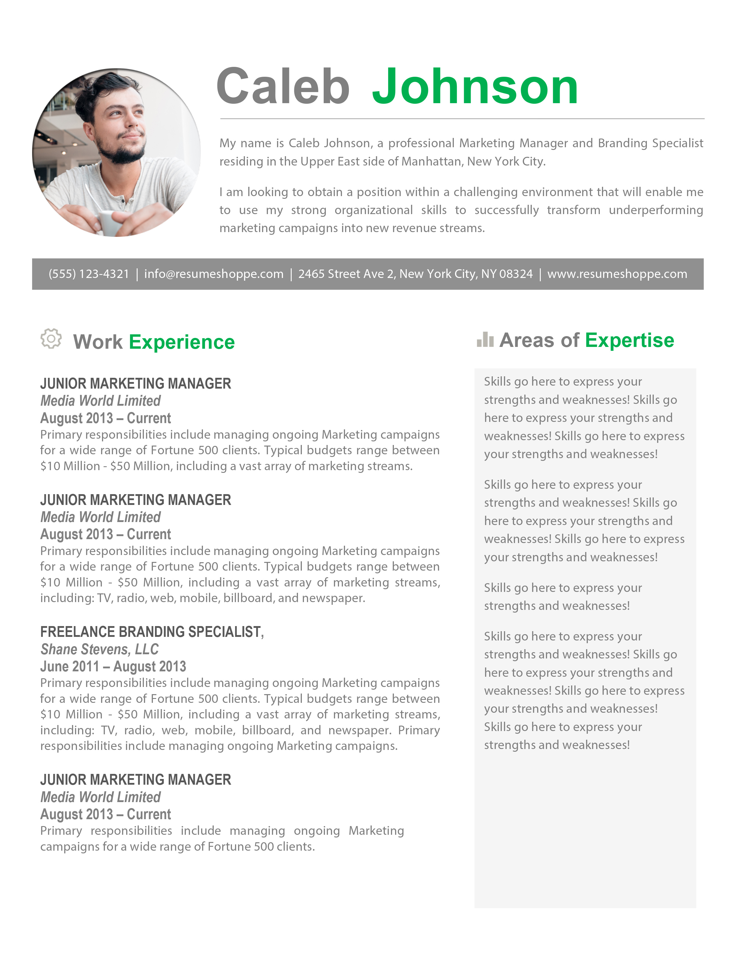 Resume Template Windows from www.resumeshoppe.com