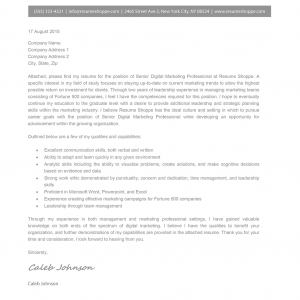 The Caleb Cover Letter