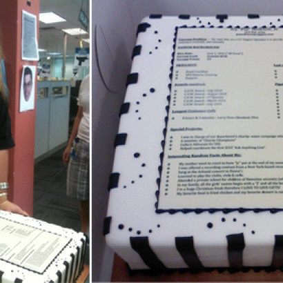 Resume made out of cake