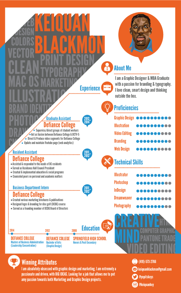 Infographic graphic design resume