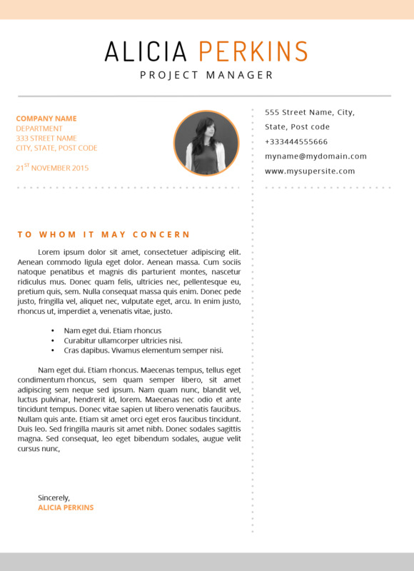 Alica Cover Letter template