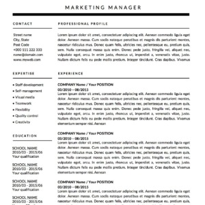 Derek Winters monochrome resume template page 1