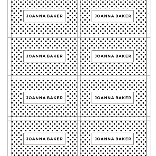 polka dotted business card front