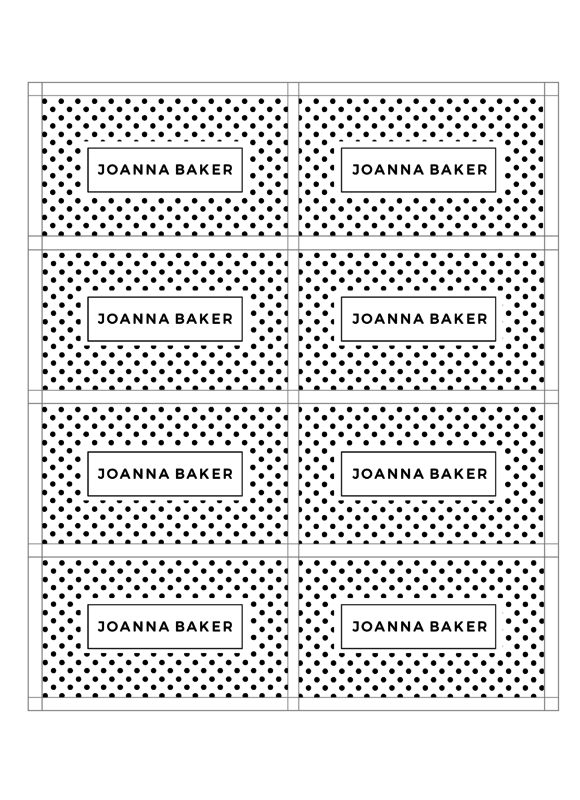 polka dotted business card front