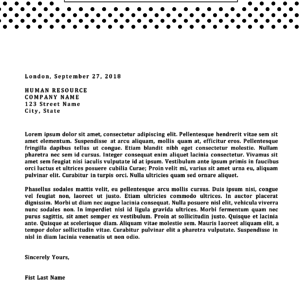 joanna baker polka dotted cover letter template