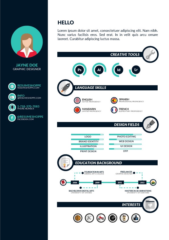 infographic resume for designer free download