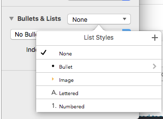pages for mac, bullet list line break without a bullet pages for mac, bullet list line break without a bullet