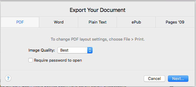 pdf export with best image quality