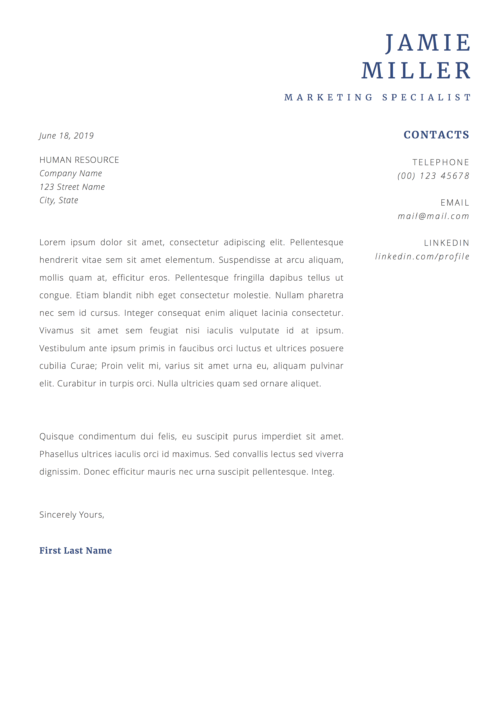 marketing cover letter