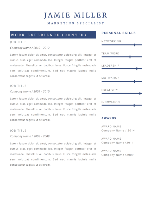 simple marketing resume